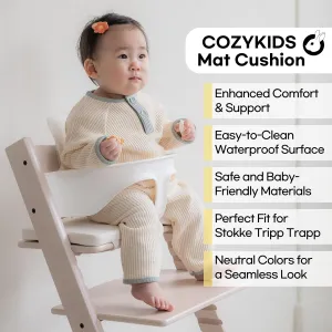 for Tripp Trapp High Chair Cushion | High Chair Accessories for Babies and Toddlers | Waterproof, Easy-to-Clean Foam Pad | Made in Korea (Cream Ivory, Basic)
