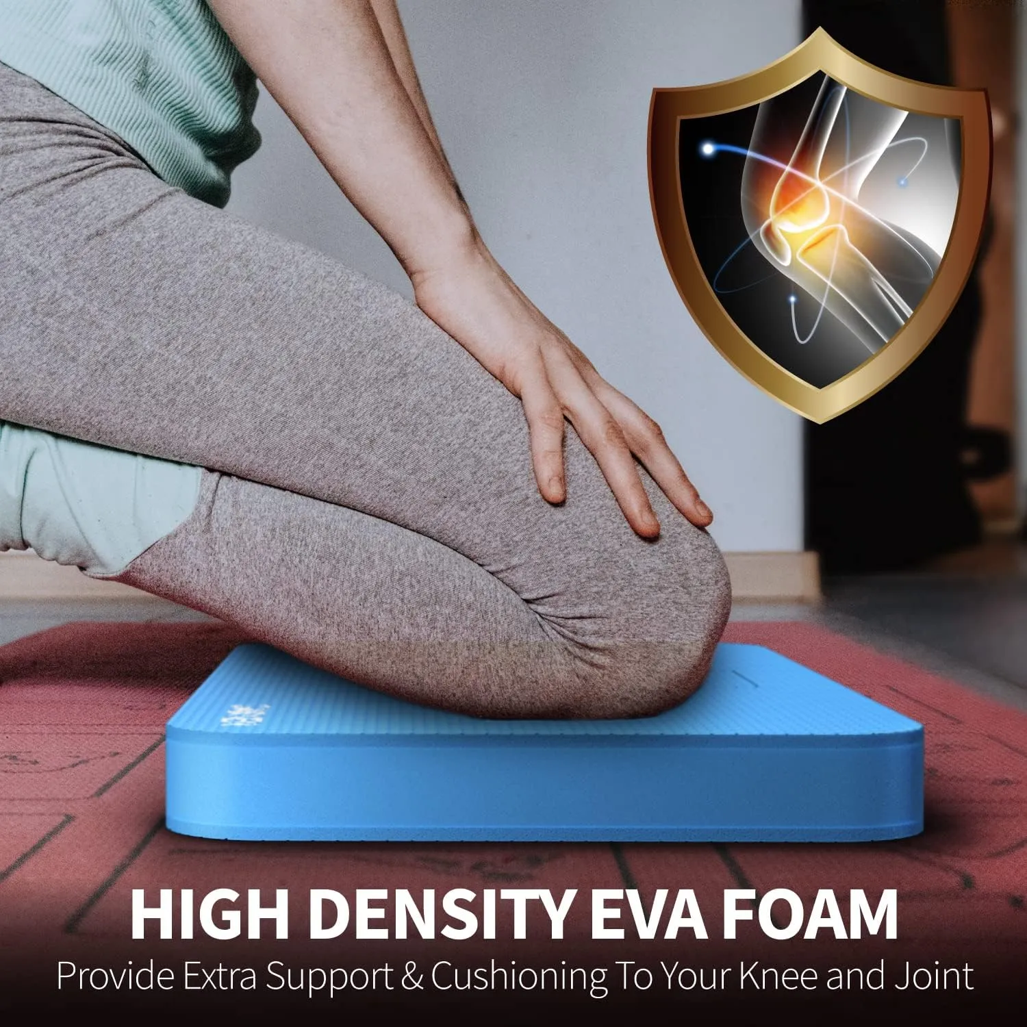 Fosmon Garnen Extra Thick Kneeling Pad, Water Resistant Bath Kneeler, High Density Large Kneeling Mat, Durable Foam Cushion for Gardening, Yard, Baby Bath, Yoga, Exercise, 17.6 x 11 x 1.5 inches, Blue