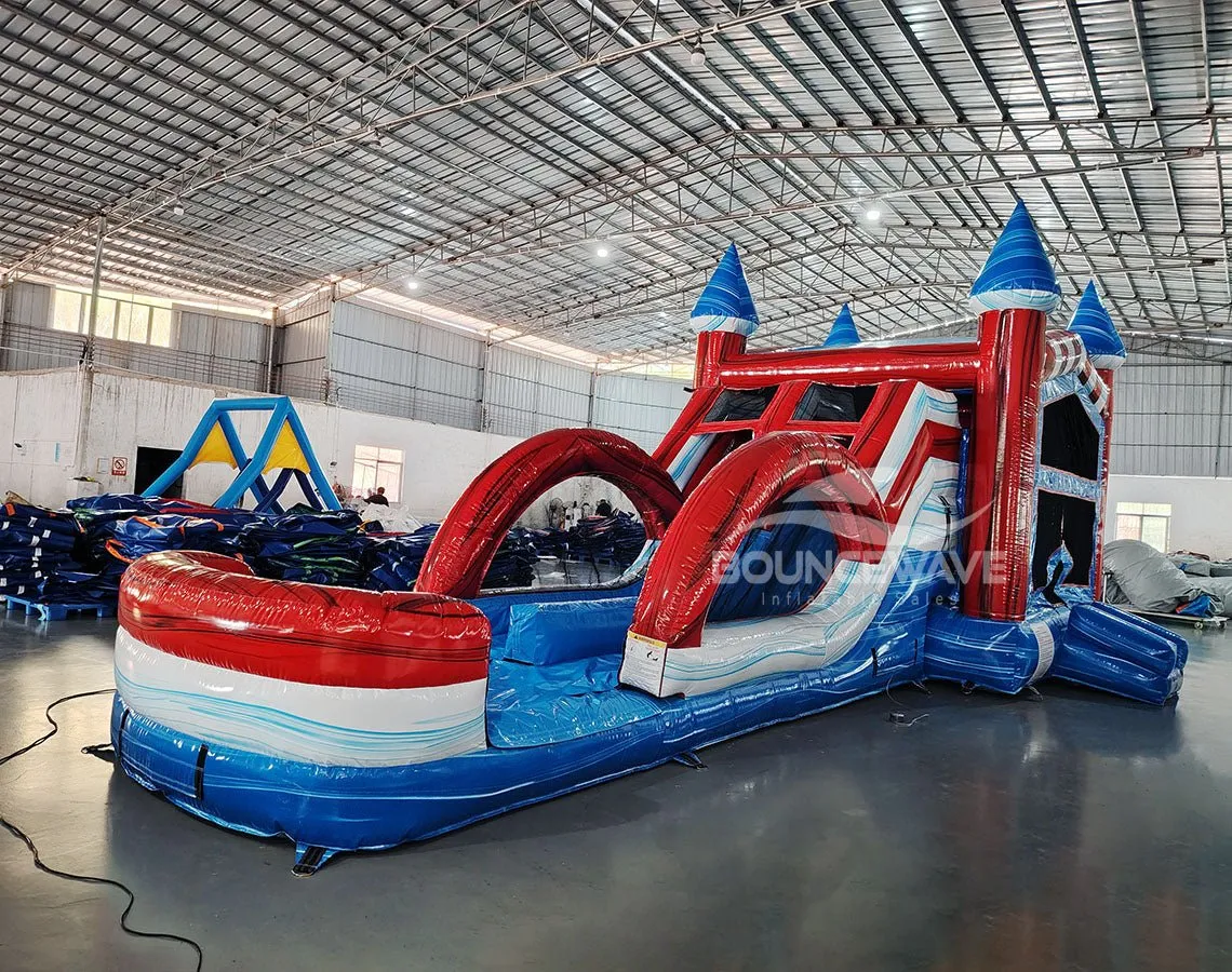 Freedom Fury Splash & Save Bounce House with Dual Lane Slide (Wet/Dry)