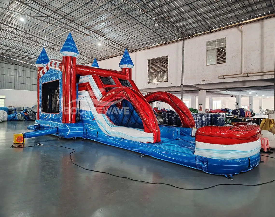 Freedom Fury Splash & Save Bounce House with Dual Lane Slide (Wet/Dry)