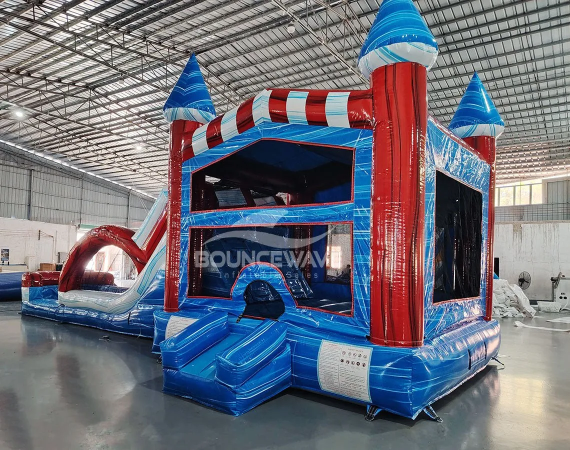Freedom Fury Splash & Save Bounce House with Dual Lane Slide (Wet/Dry)