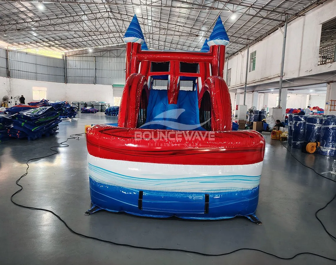 Freedom Fury Splash & Save Bounce House with Dual Lane Slide (Wet/Dry)