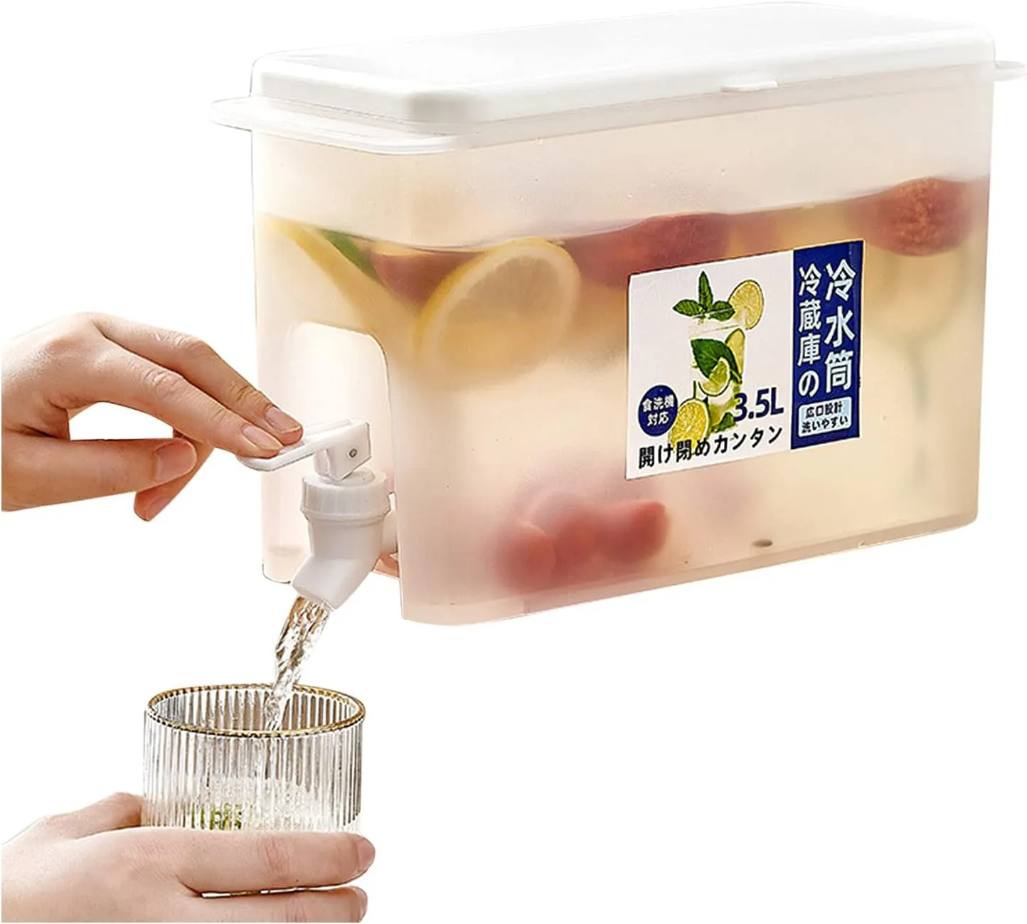Fridge Drinks Dispenser, Water Dispenser For Fridge, Space-Saving Design with Measuring Scale for Daily Water Tracking Airtight Tap for Juices, Flavoured Waters & Cold Drinks