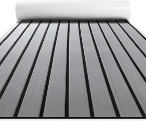 Fullfire Boat Flooring - EVA Foam Boat Decking - Faux Teak Marine Mat Self-Adhesive Marine Carpet for Motorboat RV Yacht Kayak 94" x 47"/35"/16"