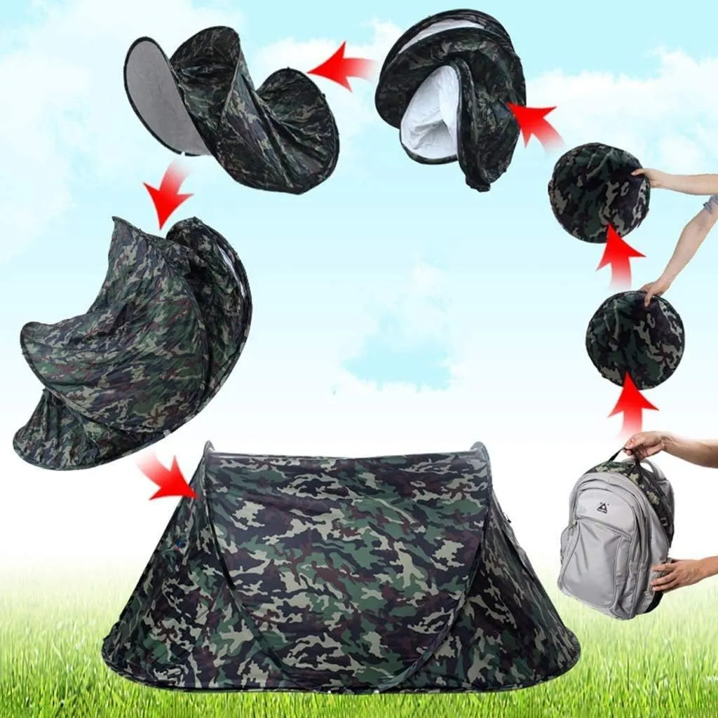 Fully Automatic Quick Open Tent, Waterproof Sunscreen Portable Individual Camping Tent,Ventilation Easy to Install Quickly,Green