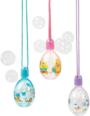 Fun Express Easter Egg Bubble Bottle Necklaces (Set of 12) Easter Basket Toys