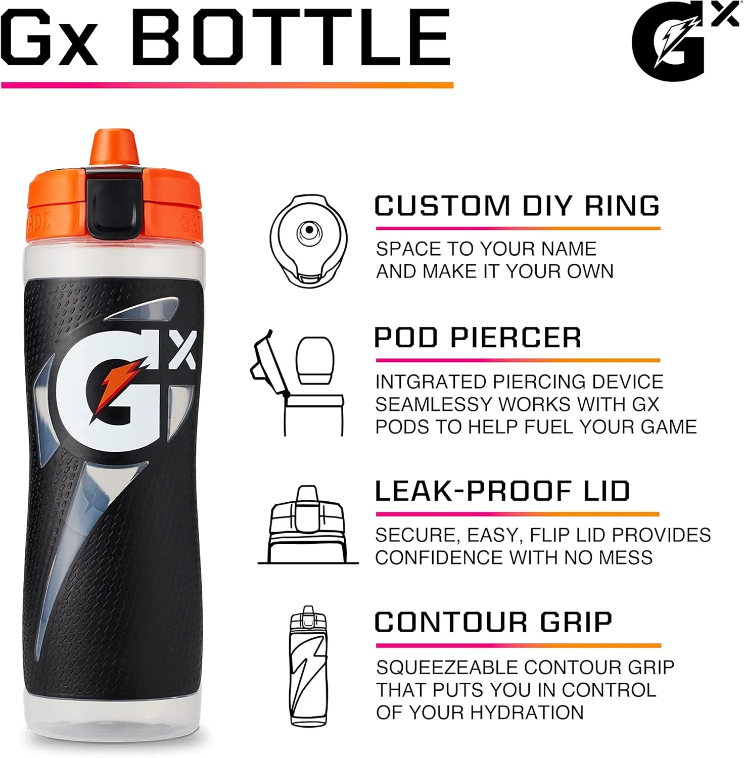 Gatorade Gx Bottle, Plastic, Navy, 30oz