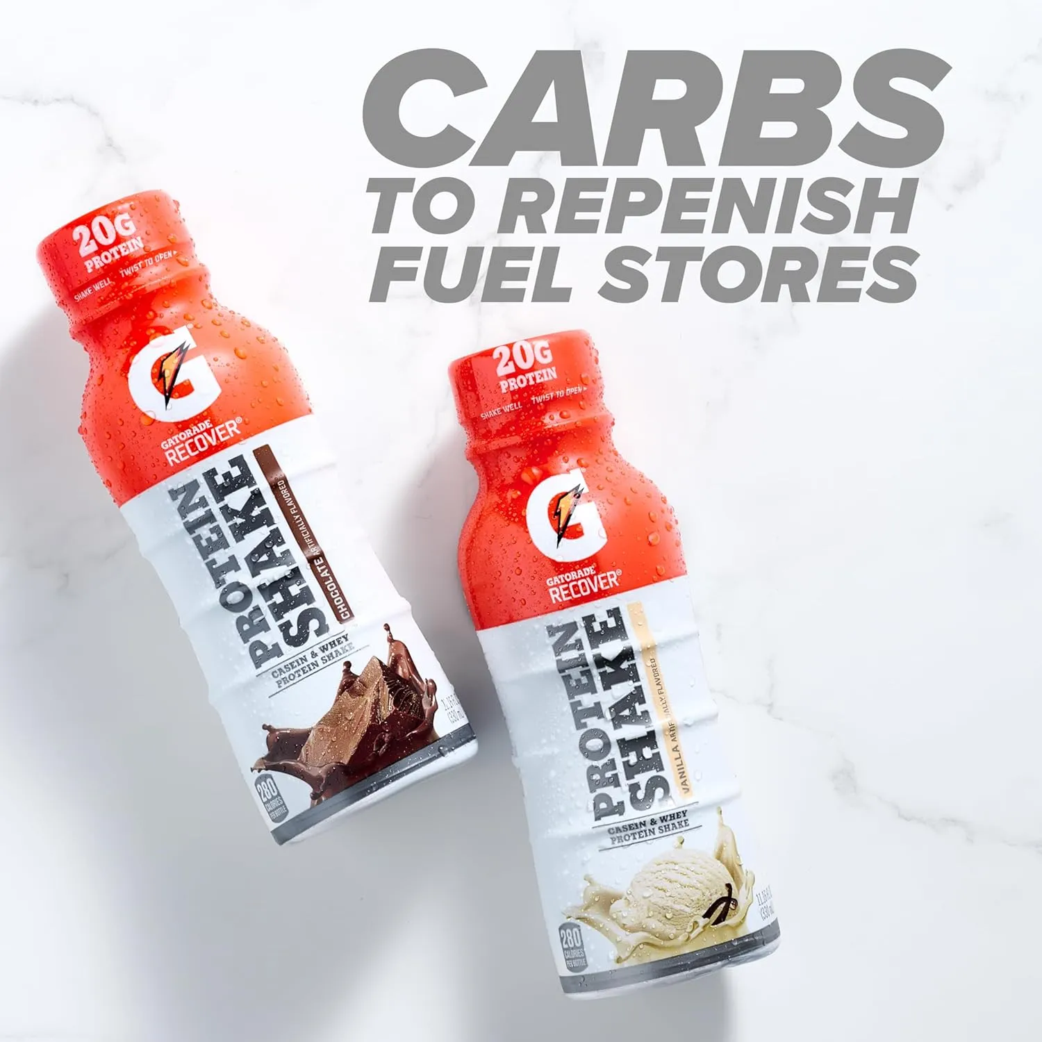Gatorade Recover Protein Shake, Vanilla, 20g Protein, 11.6 fl oz Plastic Bottle, Pack of 12