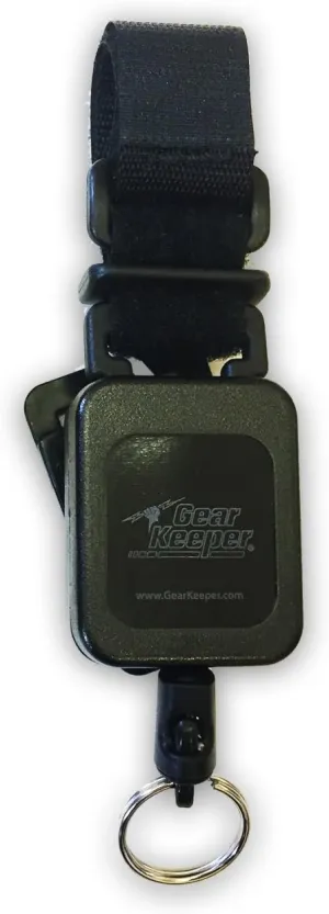 Gear Keeper Combo MOLLE Mount - Rotating Webbing Clip/Velcro Strap RT4-5170 - 3oz Retractable Force Lanyard - Flashlight Holder/Phone Pouch - Law Enforcement - Hunting - Military Gear - USA Made Black