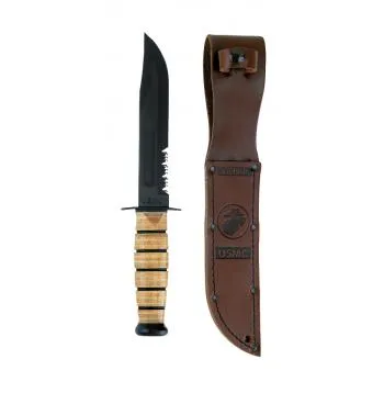 Genuine Ka-Bar USMC Combo Edge Fighting Knife