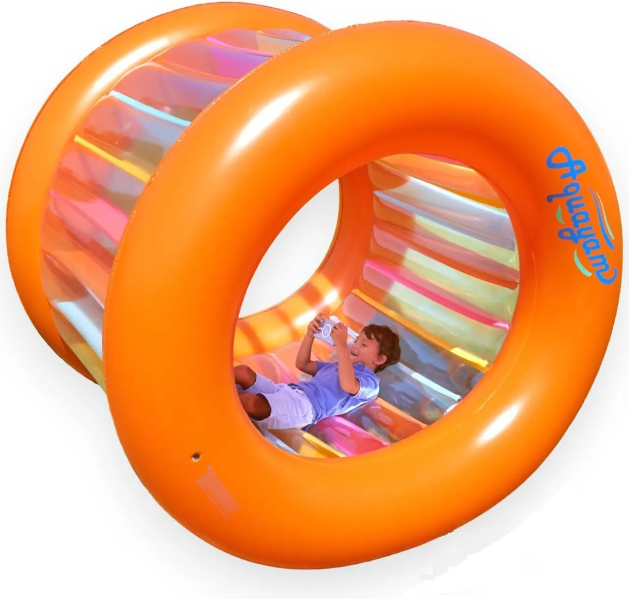 Giant Water Wheel Pool Float | Human Hamster Wheel | Inflatable Pool and Lake Toys | 65" Diameter | Inflatable Rolling Wheel | Outdoor Toys for Kids and Adults [Air Pump and Repair Kit Included]