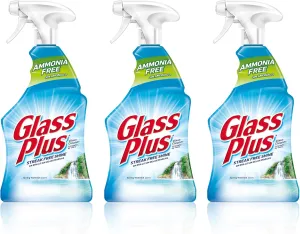Glass Plus Glass Cleaner, 32 fl oz Bottle, Multi-Surface Glass Cleaner (Pack of 3)