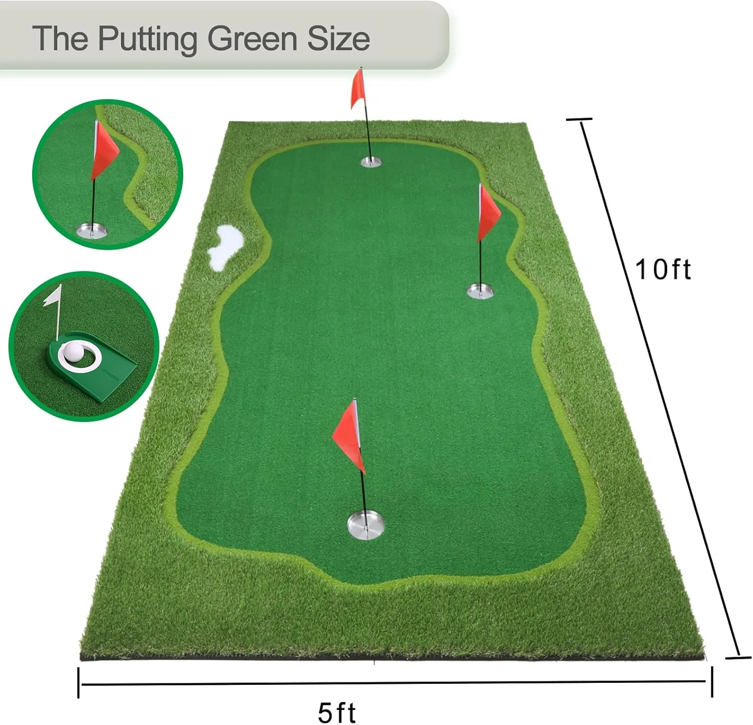 Golf Putting Green, Practice Putting Green Mat, Large Professional Golfing Training Mat for Indoor Outdoor…