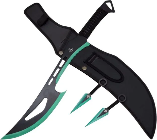 GREEN NINJA SWORD WITH KUNAI SET