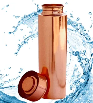 GUAAFA Copper Water Bottle - 32oz Handmade Ayurvedic 100% Pure Copper Smooth Finish Vessel - Gym Office Yoga Travel