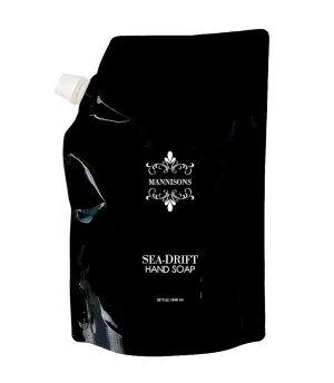 Hand Soap, Sea-Drift Aroma, 32 oz, Refill Pouch, Nourish and Softens Skin, Luxurious Scent of Sea Salt, Sage, Driftwood, Rich Lather