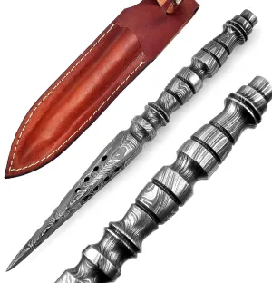 Handmade Damascus steel kriss dagger hunting knife outdoor knives collection best gifts, Tri-Edge Knife tri dagger blades, tri-dagger, daga, cyclone knife, knife with a Full Tang Handle