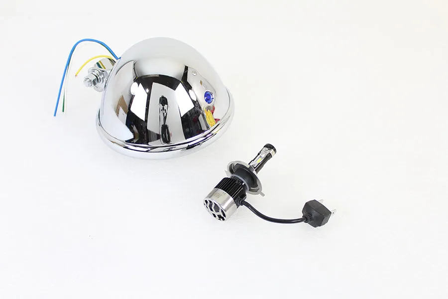 HARLEY 5-3/4 inch Bates Style 12 Volt LED Headlamp Chrome fits 0-  Custom, application