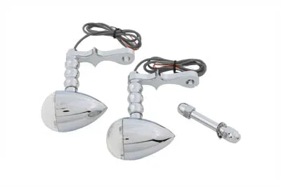 HARLEY LED Bullet Turn Signal Set with Headlamp Mount fits 0-  Custom, application