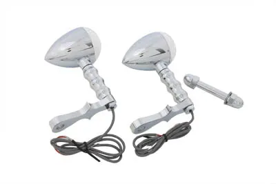HARLEY LED Bullet Turn Signal Set with Headlamp Mount fits 0-  Custom, application