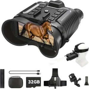 Head Mounted Night Vision Goggles, 1312ft Night Vision Binoculars with Flashlight, 4k Night Vision Binoculars Night Vision Goggles for Adults and 36MP Photo, 8X Digital Zoom