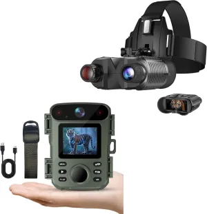 Head-Mounted Night Vision Goggles & ArzzuNiu Trail Camera Mini Game Camera