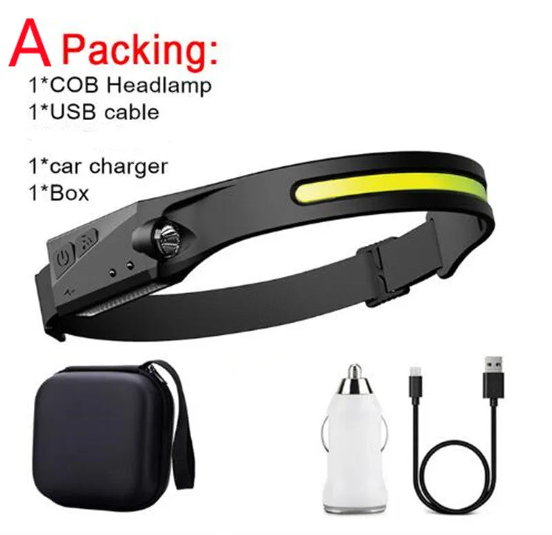 Headlamp Headlight International shipping Perspectives USB Light Waterproof With Riding Rechargeable Hunting All Induction Specially designed LED Camping Flashlight COB