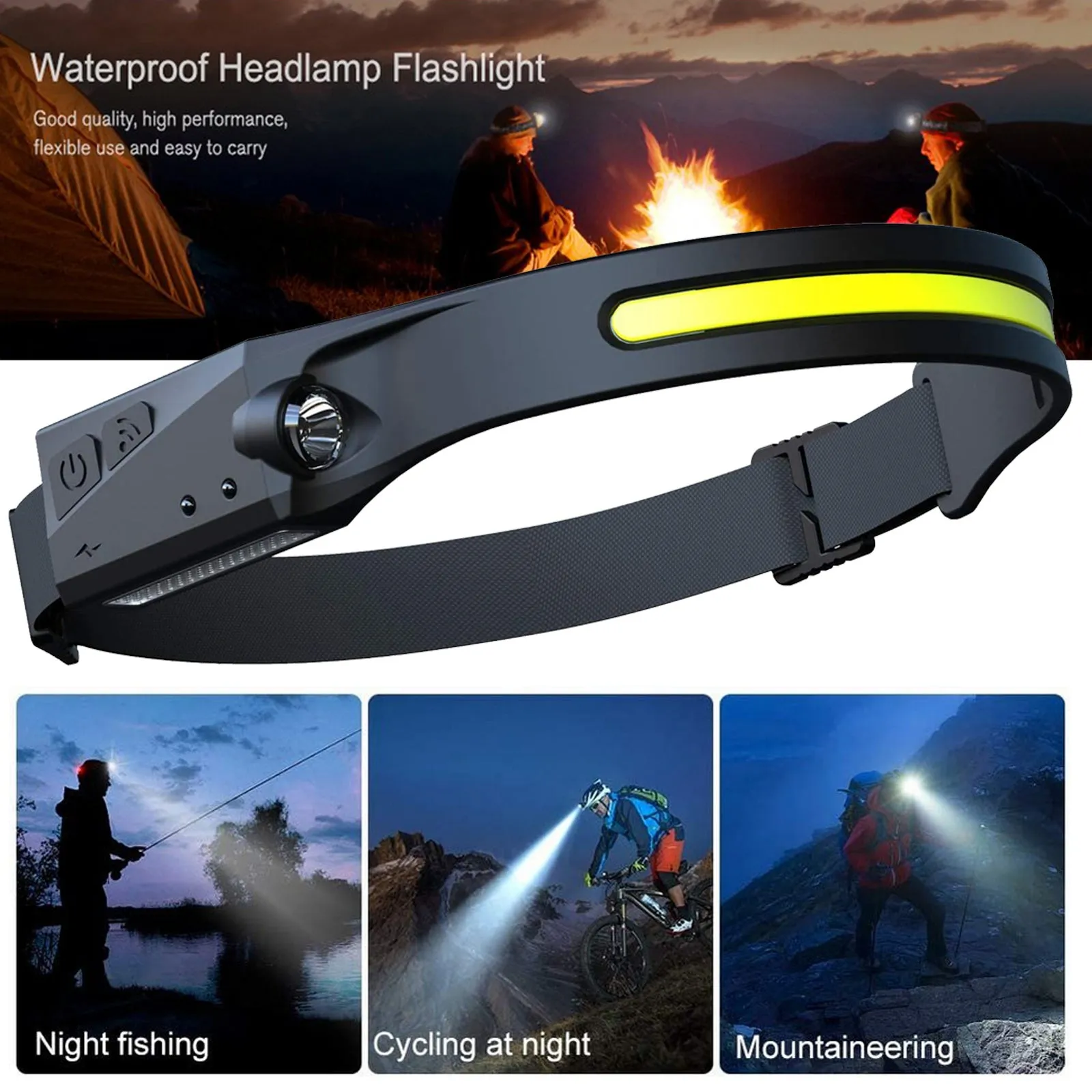 Headlamp Headlight International shipping Perspectives USB Light Waterproof With Riding Rechargeable Hunting All Induction Specially designed LED Camping Flashlight COB