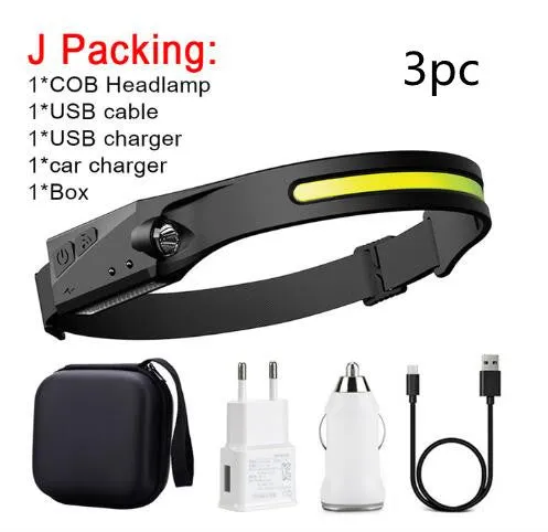 Headlamp Headlight International shipping Perspectives USB Light Waterproof With Riding Rechargeable Hunting All Induction Specially designed LED Camping Flashlight COB