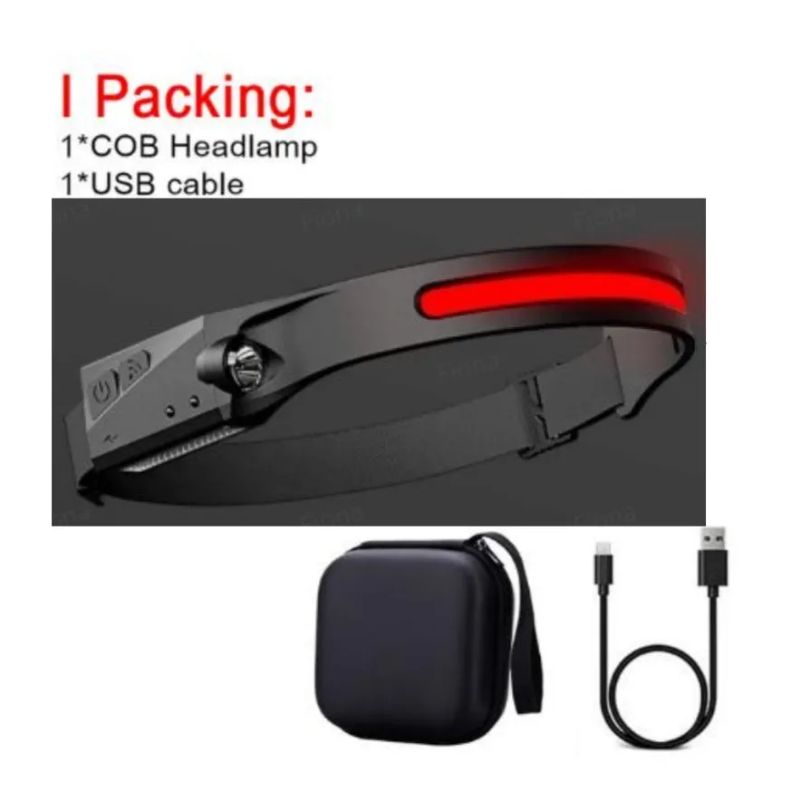 Headlamp Headlight International shipping Perspectives USB Light Waterproof With Riding Rechargeable Hunting All Induction Specially designed LED Camping Flashlight COB