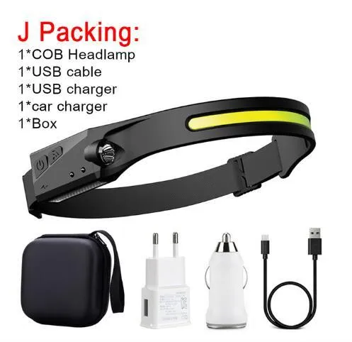 Headlamp Headlight International shipping Perspectives USB Light Waterproof With Riding Rechargeable Hunting All Induction Specially designed LED Camping Flashlight COB