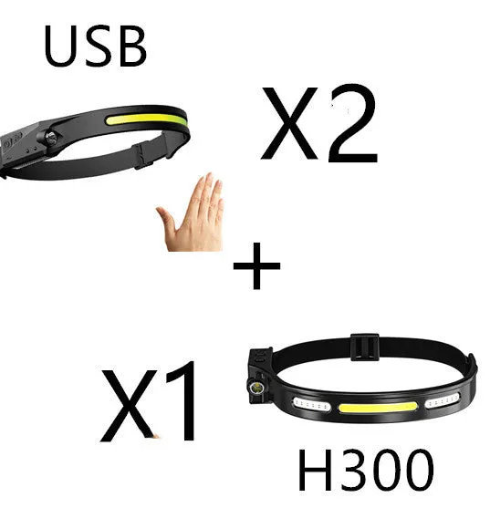 Headlamp Headlight International shipping Perspectives USB Light Waterproof With Riding Rechargeable Hunting All Induction Specially designed LED Camping Flashlight COB