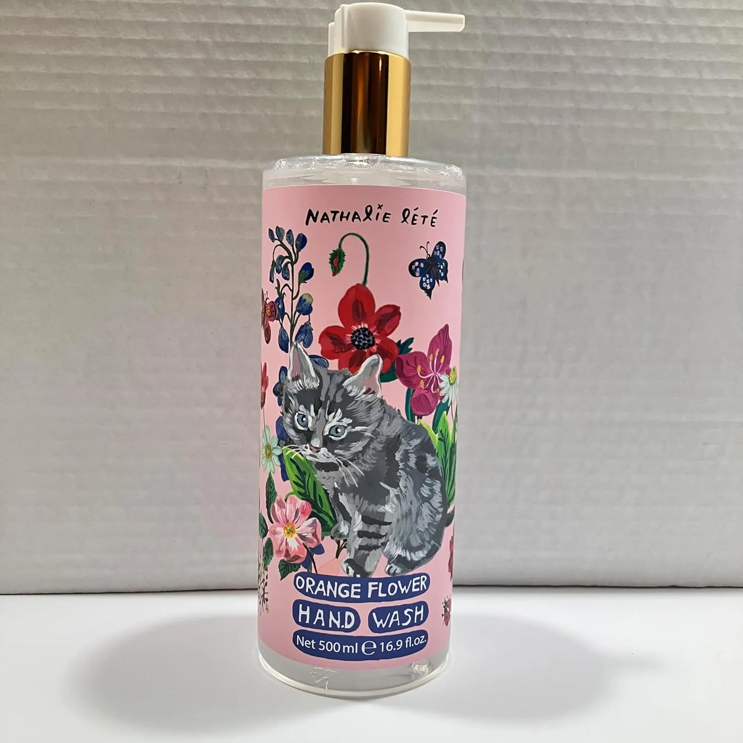 Heathcote & Ivory Nathalie Lete Forest Folk Cat Orange Flower Hand Wash 16.9oz