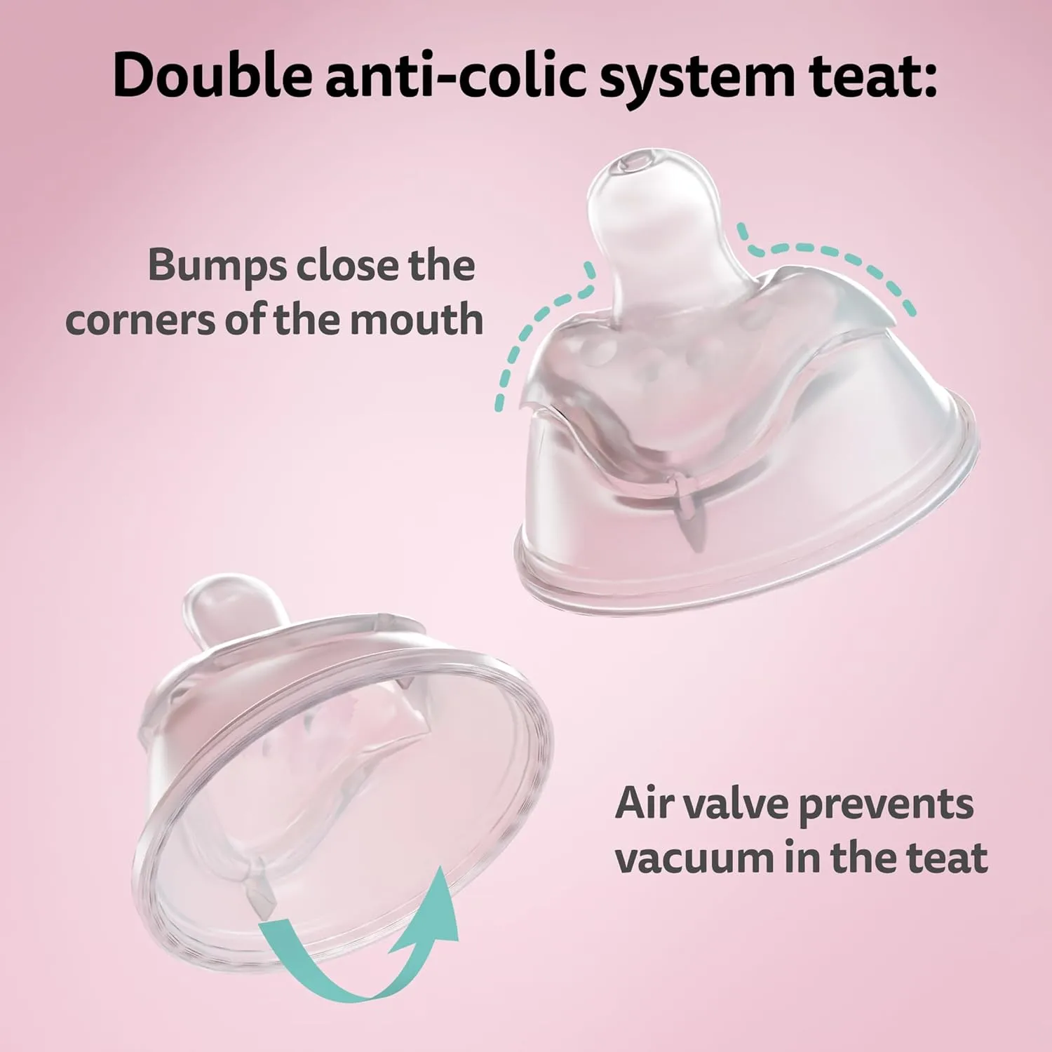 Herobility Double Anti-Colic Baby Bottles – 12 fl oz/340ml – 4-Pack – Multicolor – White, Gray, Pink, Hawthorn Rose
