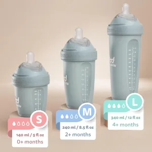 Herobility Double Anti-Colic Baby Bottles – 12 fl oz/340ml – 4-Pack – Multicolor – White, Gray, Pink, Hawthorn Rose