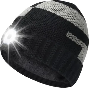 HIGHEVER LED Beanie Hat with Light: Christmas Stocking Stuffers for Men Adult Winter Gift