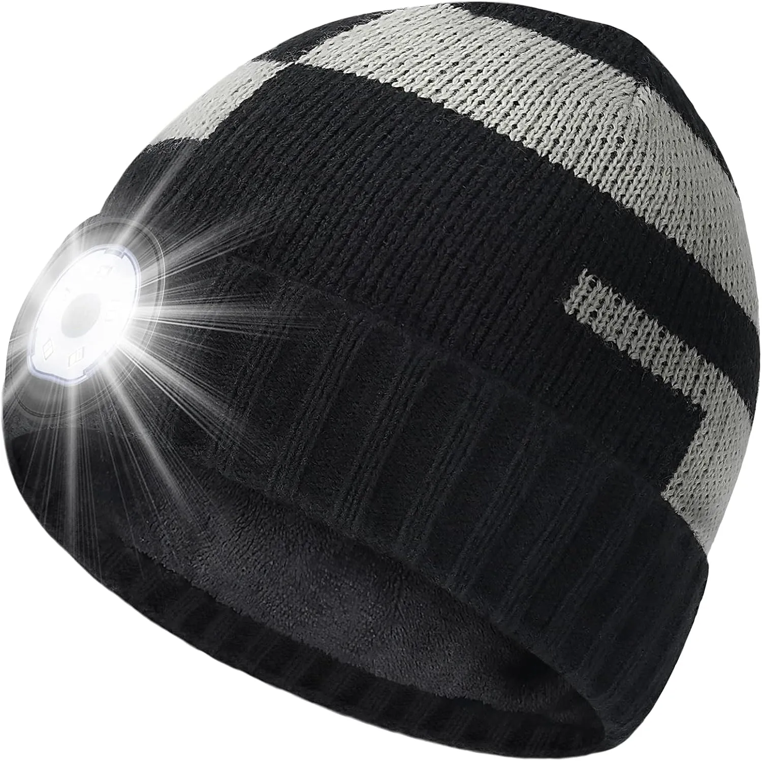 HIGHEVER LED Beanie Hat with Light: Christmas Stocking Stuffers for Men Adult Winter Gift