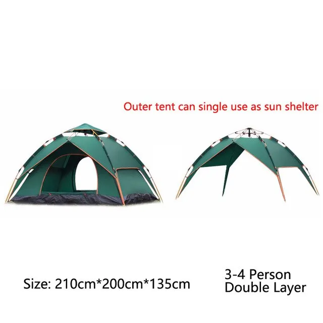 Hiking Camping Backpacking 3-4 Layer Tent Tent, Instant Family Top-choice Tent Setup Person Automatic Client-approved Double Travel Protable for