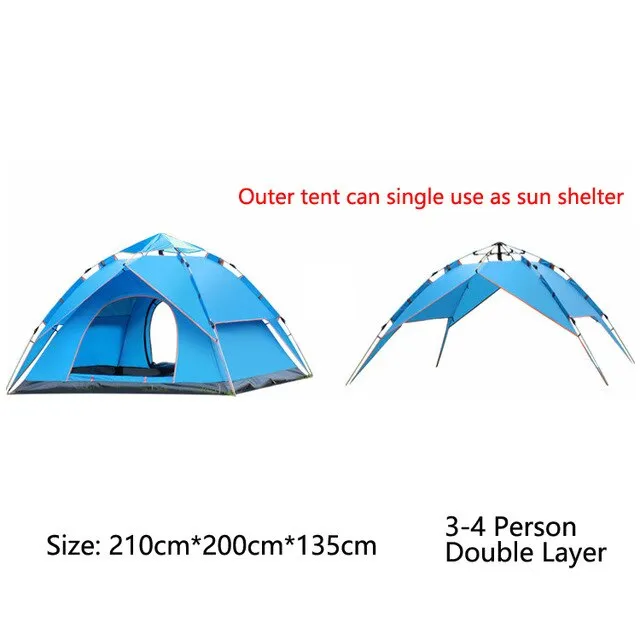 Hiking Camping Backpacking 3-4 Layer Tent Tent, Instant Family Top-choice Tent Setup Person Automatic Client-approved Double Travel Protable for