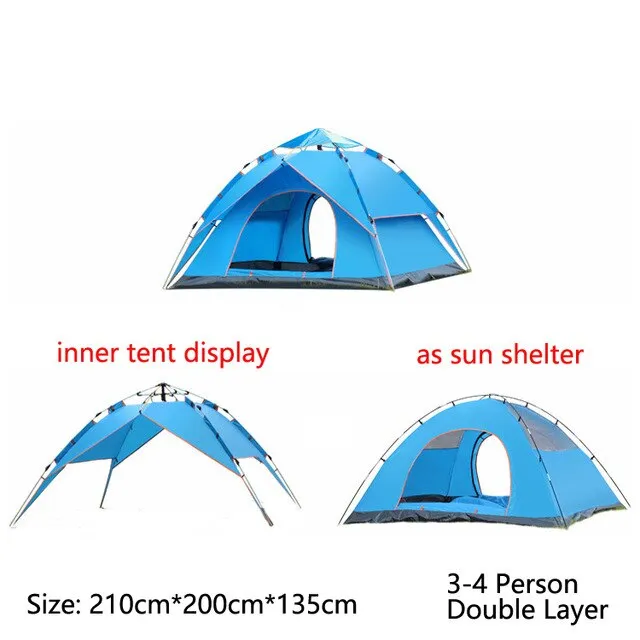 Hiking Camping Backpacking 3-4 Layer Tent Tent, Instant Family Top-choice Tent Setup Person Automatic Client-approved Double Travel Protable for