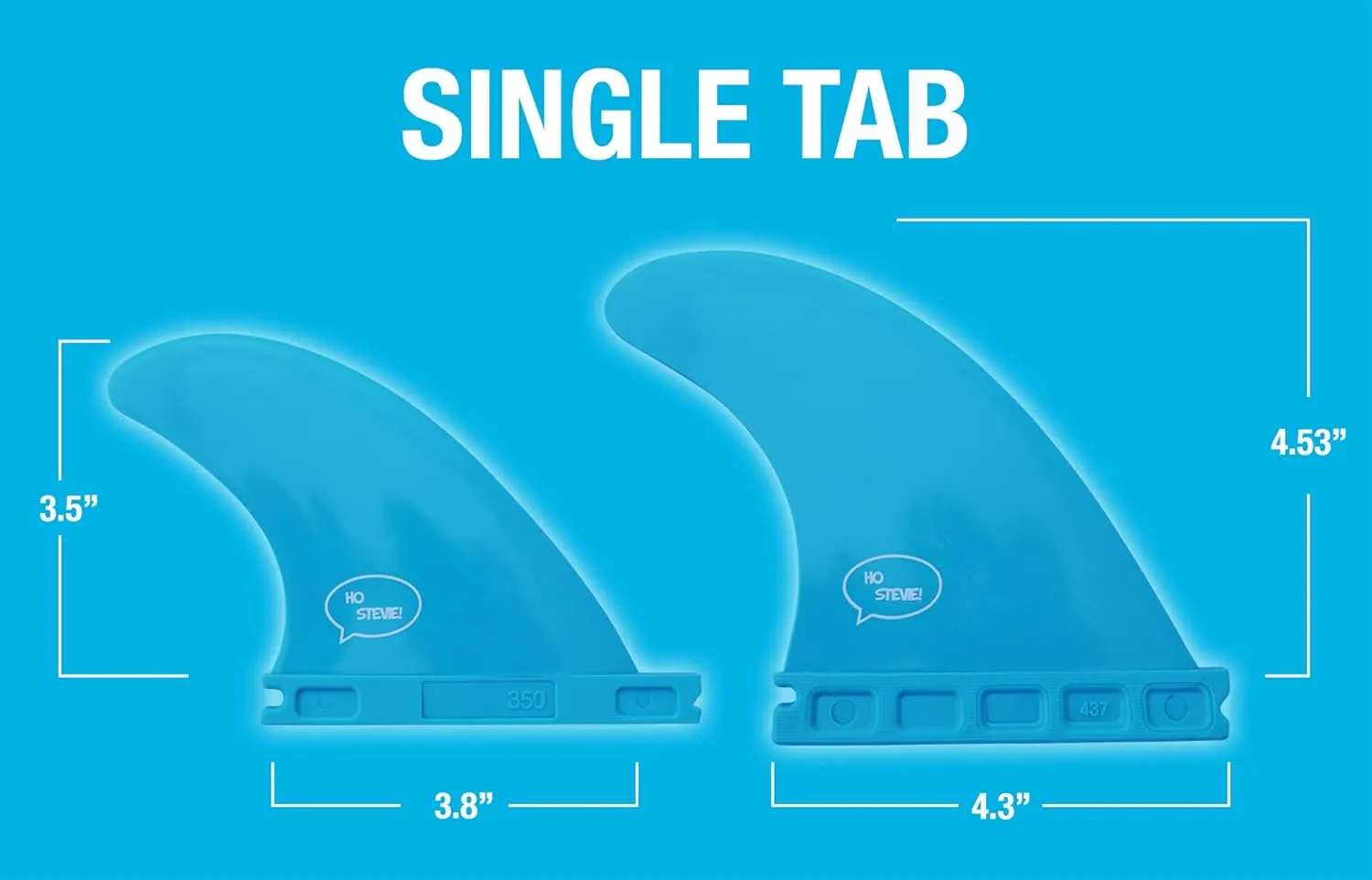 Ho Stevie! FRP Quad (4) Surfboard Fins - Speed and Drive - Stronger Than Regular Nylon Fins - Includes Fin Bag, Screws, Wax Comb and Fin Key