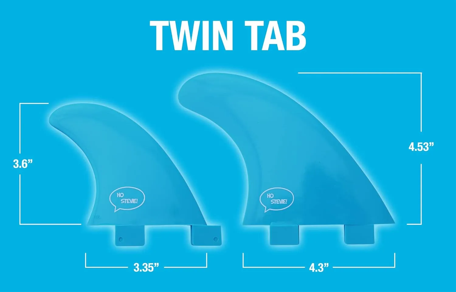 Ho Stevie! FRP Quad (4) Surfboard Fins - Speed and Drive - Stronger Than Regular Nylon Fins - Includes Fin Bag, Screws, Wax Comb and Fin Key
