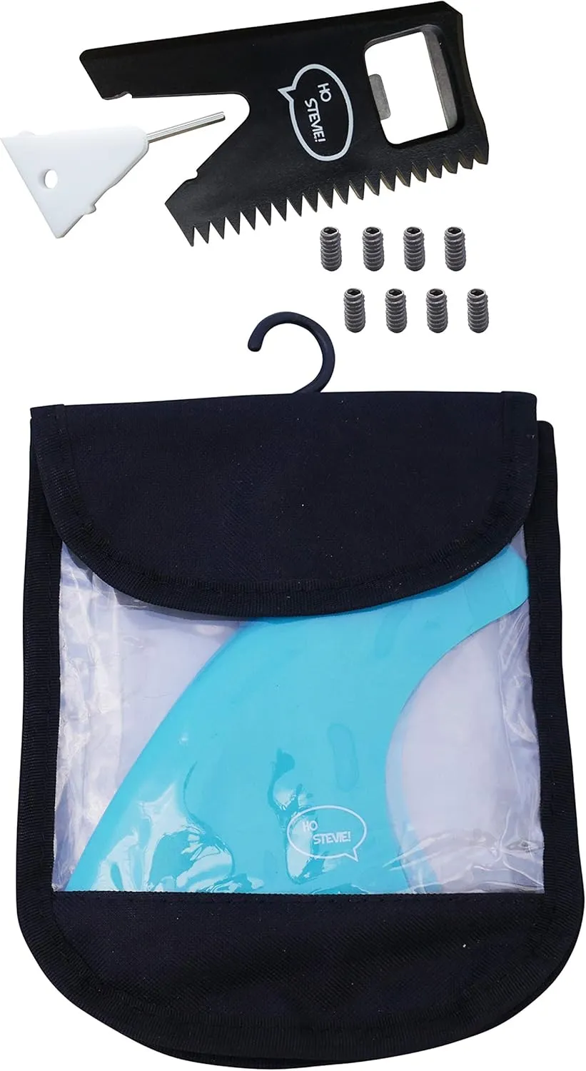 Ho Stevie! FRP Quad (4) Surfboard Fins - Speed and Drive - Stronger Than Regular Nylon Fins - Includes Fin Bag, Screws, Wax Comb and Fin Key