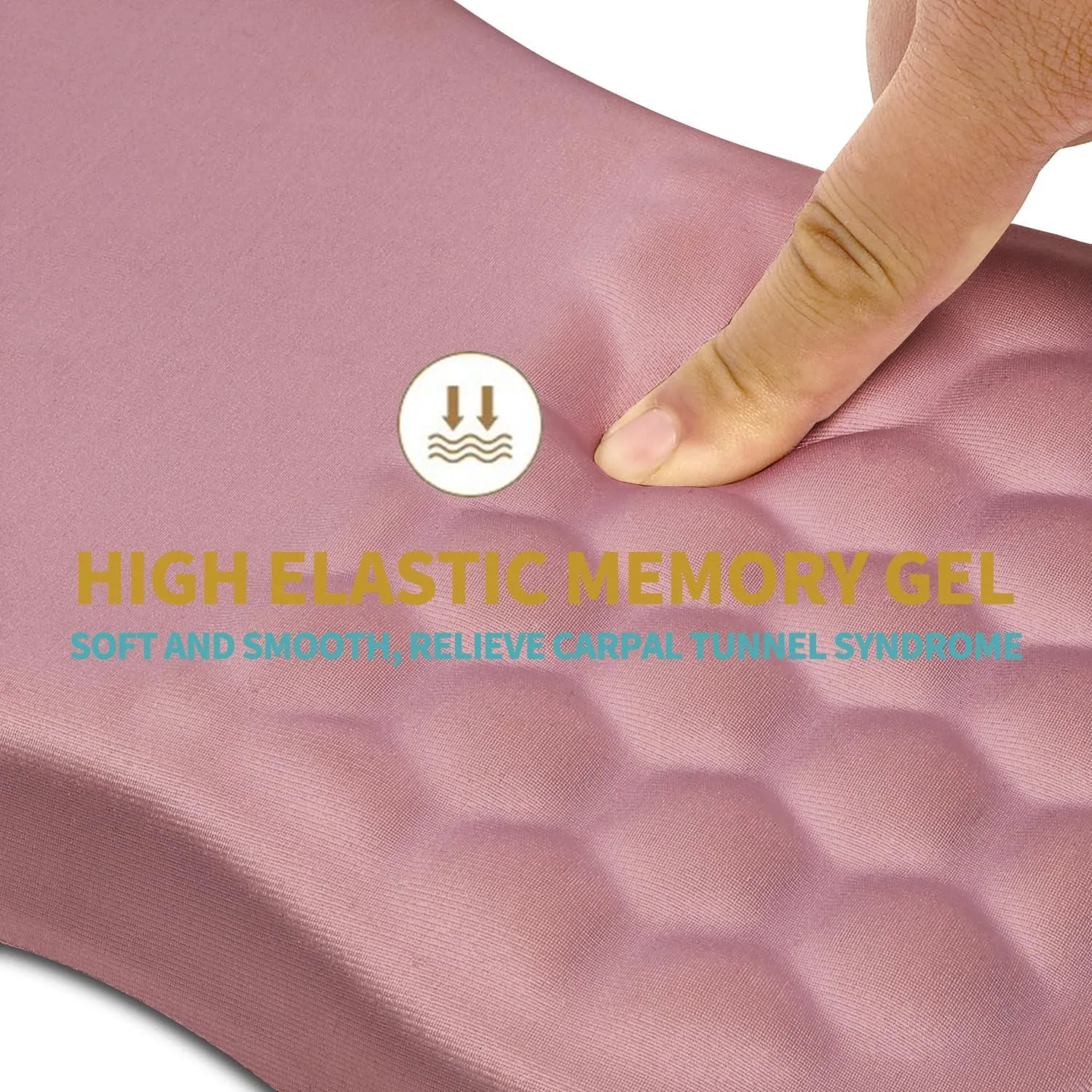 Hokafenle Ergonomic Mouse Pad Wrist Support with Massage Design, Wrist Rest Pain Relief Mousepad with Memory Foam&Non-Slip PU Base, Mouse Pads for Wireless Mouse & Desk (12x8 inch,Pink)