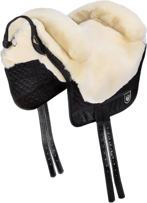 Horse Bareback Pad IBERICA Plus treeless Saddle in Spanish Style, Made of Real Sheepskin