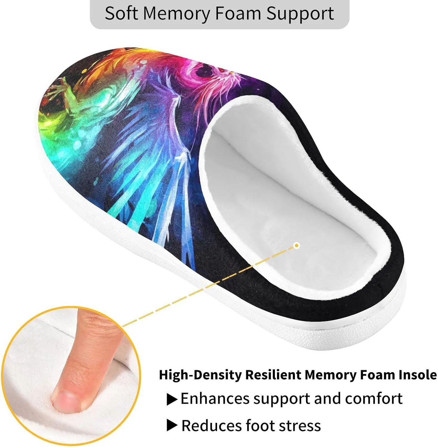 House Fuzzy Slippers Halloween Skull Unicorn Anti-Slip Warm Shoes for Womens & Men 20848736