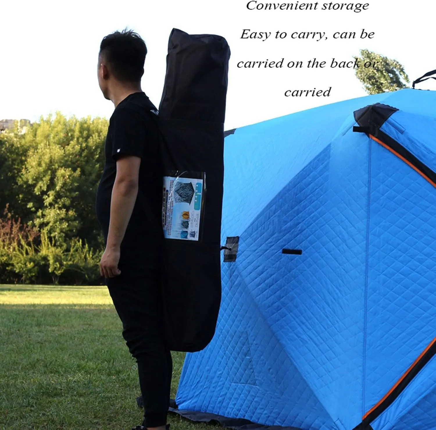 ice Fishing Tent ice Fishing shelter Insulated Portable Ice Fishing Tent, Outdoor Multi-Person Cold and Warm Automatic Tent(Color:2)