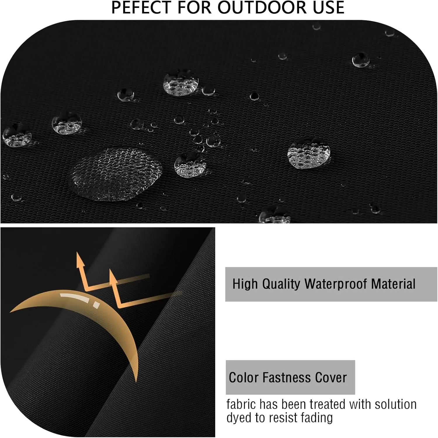 idee-home Outdoor Chair Cushions Set of 2, Waterproof Outdoor Seat Cushions for Patio Furniture, Outside Replacement Chair Pad with Ties for Lawn Deck Porch, 19 x 19 Black