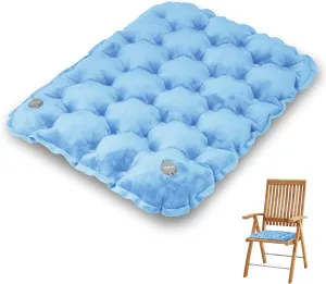 Inflatable Seat Cushion, Lightweight Camping Air Sitting Pad with Repair Cloths, Waterproof Air Seat Cushion, Portable Push-Press Seat Cushion for Airplane Travel Hiking Office Stadium Seat