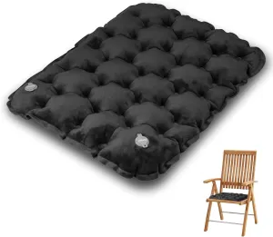 Inflatable Seat Cushion, Lightweight Camping Air Sitting Pad with Repair Cloths, Waterproof Air Seat Cushion, Portable Push-Press Seat Cushion for Airplane Travel Hiking Office Stadium Seat